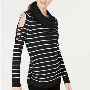 Cowl Neck cold shoulder sweater NWT